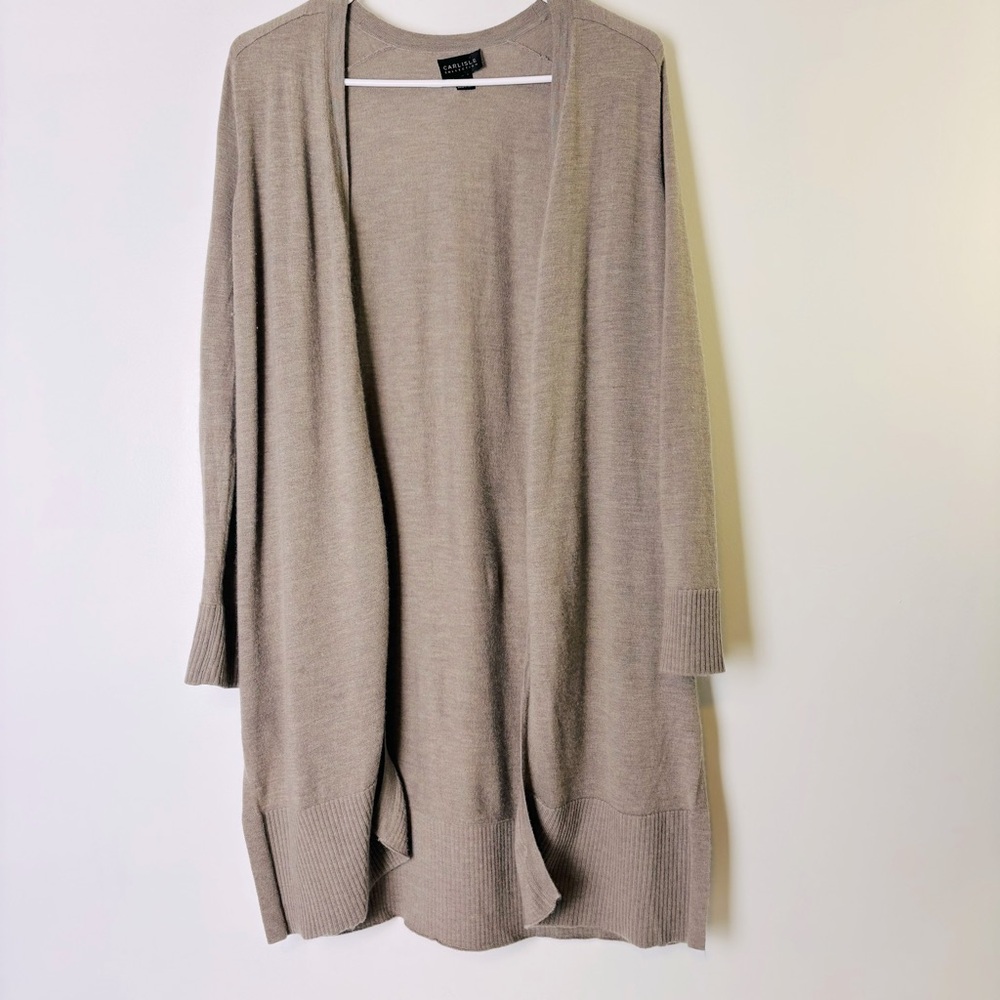 Carlisle Collection Cashmere Open Front Long Cardigan